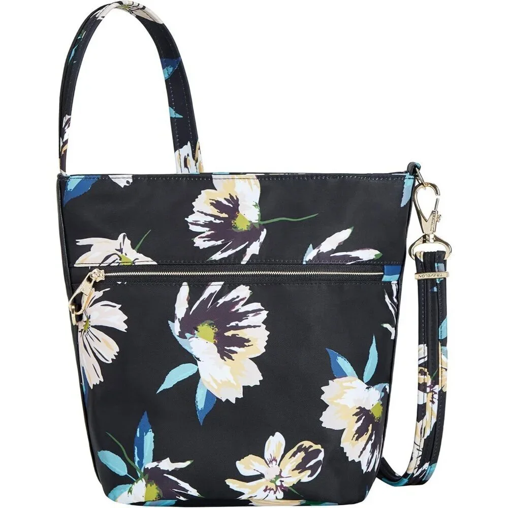 Addison Anti-Theft Bucket Bag Nylon Vegan Leather Urban Travel Organizer
